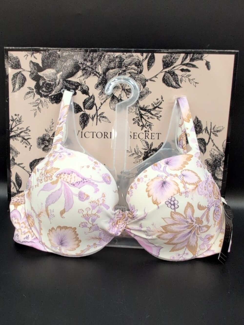 Victoria's Secret Swim Twist Push-Up Bikini Top Size 36C Delicate Violet Floral